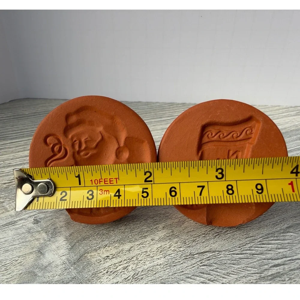 Vintage Foxcroft Terra Cotta Cookie Stamps Santa Stocking Christmas Grannycore